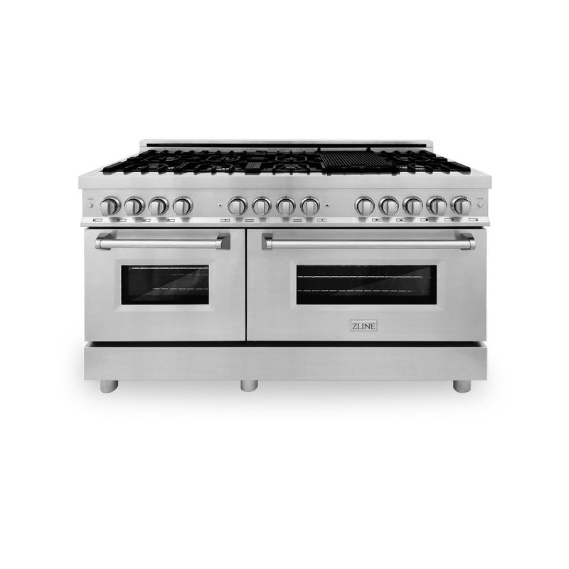 ZLINE 60 in. 7.4 cu. ft. Dual Fuel Range with Gas Stove and Electric Oven in Stainless Steel (RA60)