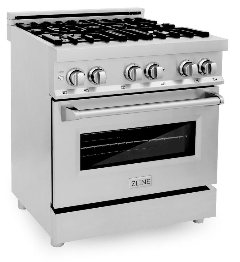 ZLINE Appliance Package - 30 in. Dual Fuel Range, 30 in. Range Hood, Dishwasher - 3KP-RARH30-DW