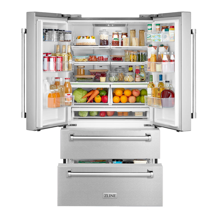 ZLINE Appliance Package - 30 in. Dual Fuel Range, Over-the-Range Microwave, 3 Rack Dishwasher, Refrigerator - 4KPR-RAOTRH30-DWV