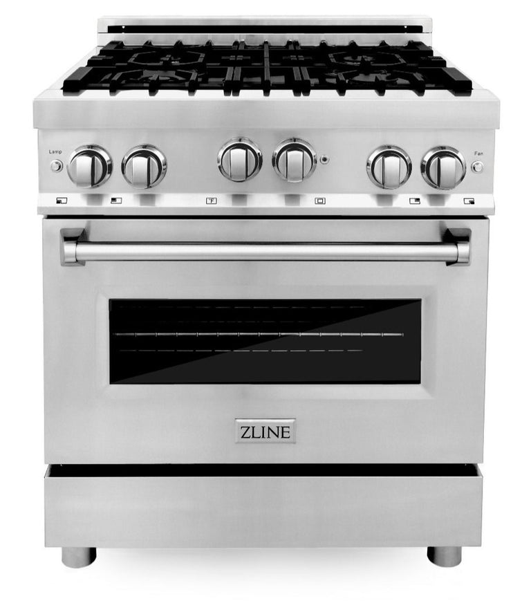 ZLINE Appliance Package - 30 Inch Gas Range and Over-the-Range Microwave - 2KP-RGOTR30