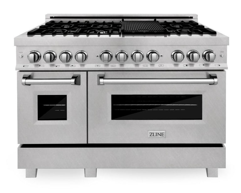 ZLINE Appliance Package - 48 in. Dual Fuel Range, Range Hood, Dishwasher - 3KP-RARH48-DW