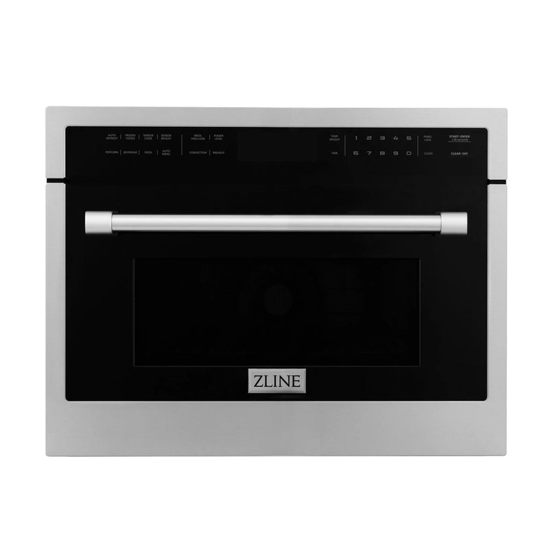 ZLINE Appliance Package -  60" Kitchen Package with Stainless Steel Dual Fuel Range, Convertible Vent Range Hood and 24" Microwave Oven - 3KP-RARHMWO-60