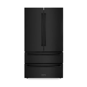 ZLINE Appliance Package -Kitchen Package with Black Stainless Steel Refrigeration, 48" Rangetop, 48" Range Hood and 30" Single Wall Oven - 4KPR-RTBRH48-AWS
