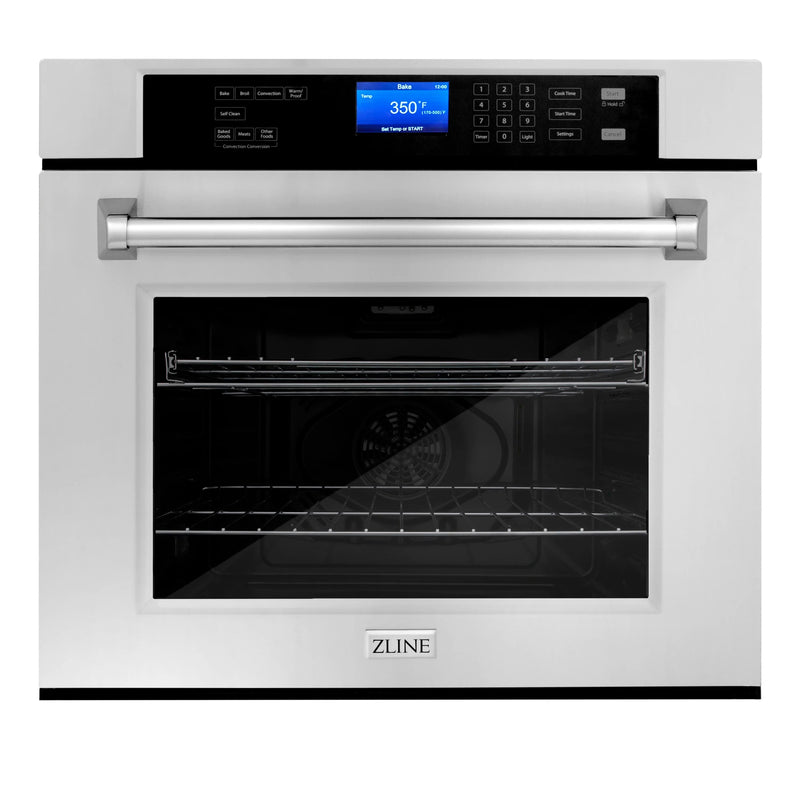 ZLINE Appliance Package - Kitchen Package with Refrigeration, 48" Stainless Steel Rangetop, 48" Range Hood and 30" Single Wall Oven - 4KPR-RTRH48-AWS