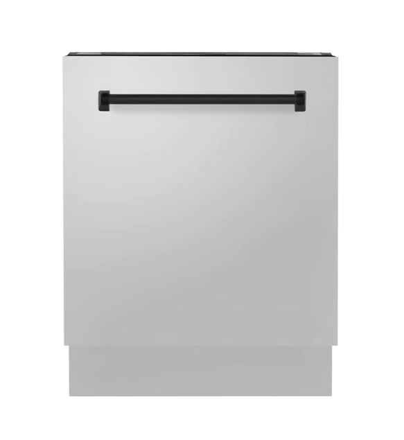 ZLINE Autograph Edition 18 in. Dishwasher in Stainless Steel with Matte Black Handle, DWVZ-304-18-MB