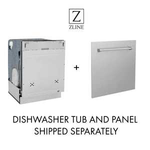 ZLINE Autograph Edition 24" 3rd Rack Top Control Tall Tub Dishwasher in DuraSnow Stainless Steel with Accent Handle, 45dBa