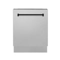 ZLINE Autograph Edition 24" 3rd Rack Top Control Tall Tub Dishwasher in DuraSnow Stainless Steel with Accent Handle, 51dBa