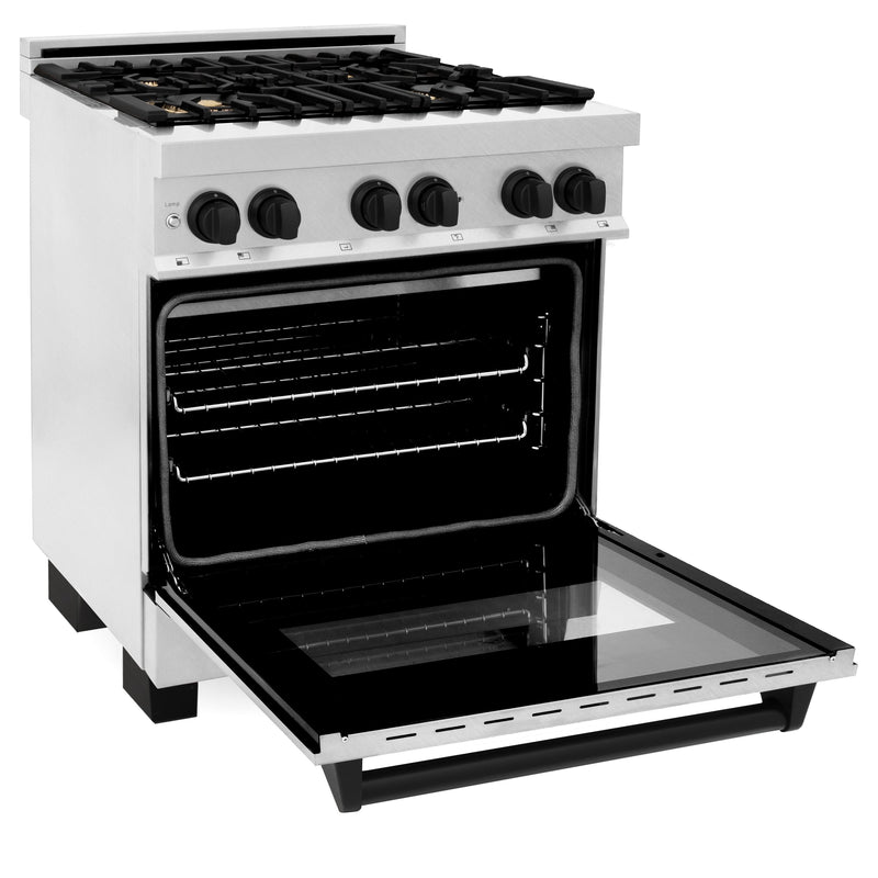 ZLINE Autograph Edition 30" 4.0 cu. ft. Dual Fuel Range with Gas Stove and Electric Oven in DuraSnow Stainless Steel with Accents