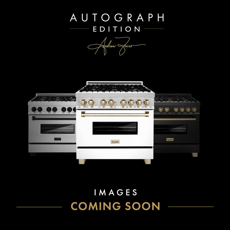 ZLINE Autograph Edition 30" Porcelain Rangetop with 4 Gas Burners in Black Stainless Steel and Accents