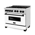 ZLINE Autograph Edition 36" 4.6 cu. ft. Dual Fuel Range with Gas Stove and Electric Oven in Stainless Steel with White Matte Door and Accents