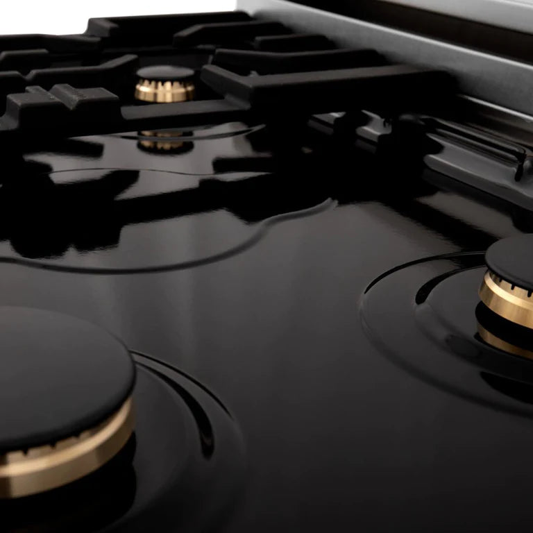 ZLINE Autograph Edition 36 in. Gas Range in Stainless Steel with Champagne Bronze Accents, RGZ-36-CB