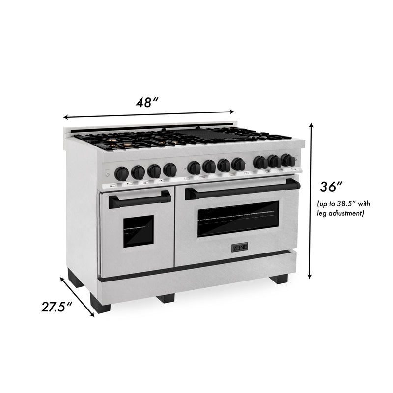 ZLINE Autograph Edition 48" 6.0 cu. ft. Dual Fuel Range with Gas Stove and Electric Oven in DuraSnow Stainless Steel with Accents