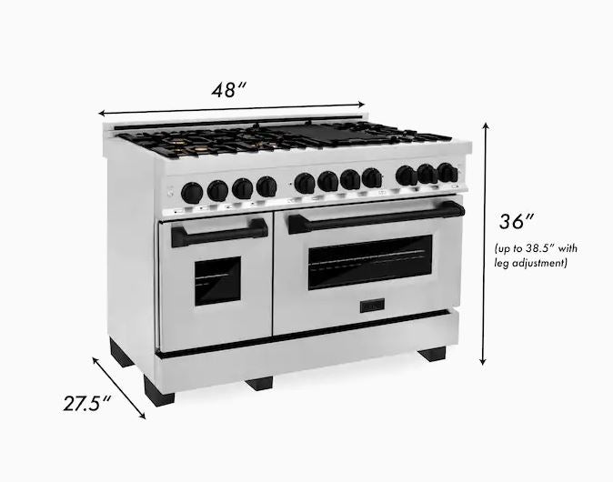 ZLINE Autograph Edition 48" 6.0 cu. ft. Dual Fuel Range with Gas Stove and Electric Oven in Stainless Steel with Accents