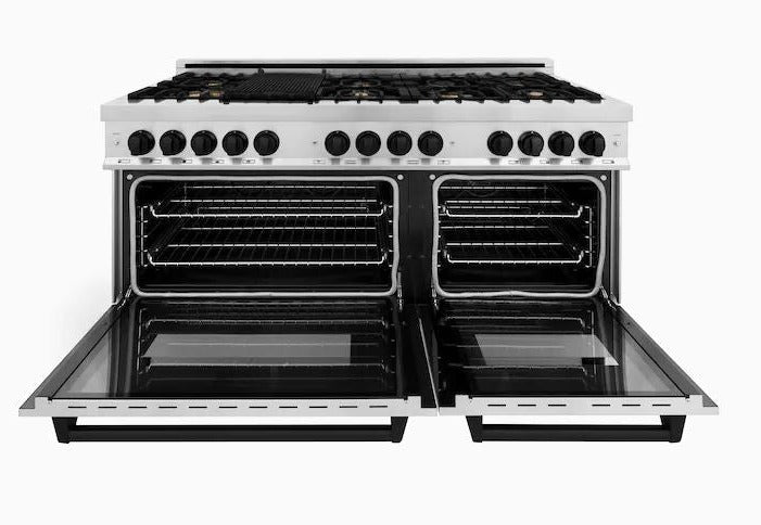 ZLINE Autograph Edition 60" 7.4 cu. ft. Dual Fuel Range with Gas Stove and Electric Oven in Stainless Steel with Accents