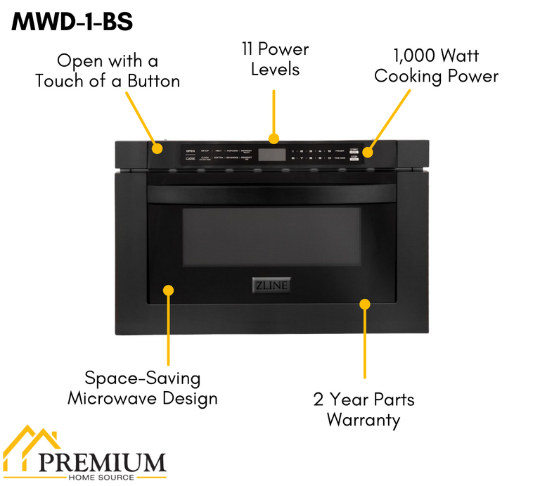 ZLINE Appliance Package - 48 in. Dual Fuel Range, Range Hood, Microwave, Dishwasher - 4KP-RABRH48-MWDW