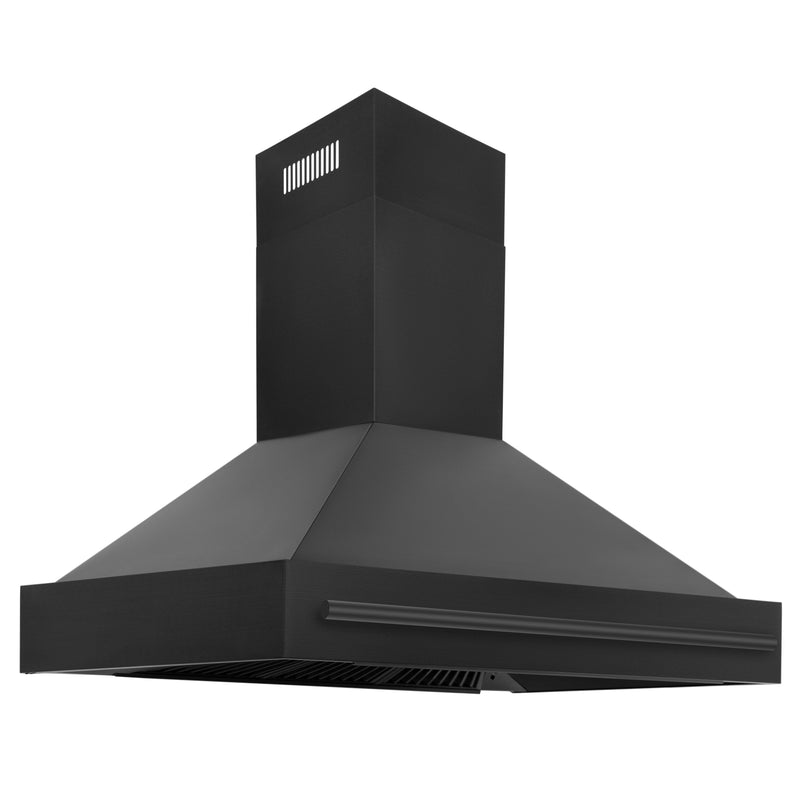 ZLINE Black Stainless Steel Range Hood with Black Stainless Steel Handle and Size Options(BS655-BS)