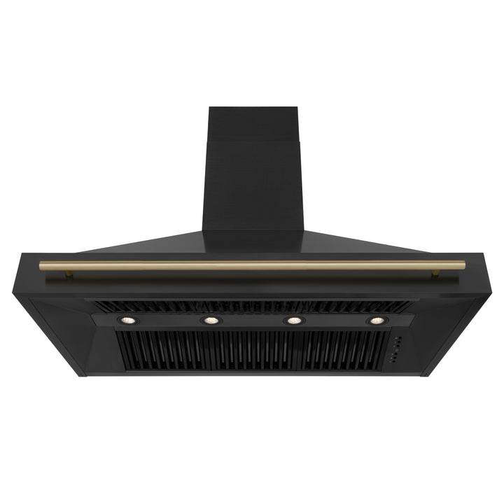 ZLINE 48" Black Stainless Steel Range Hood with Accent Handle (BS655Z-48)