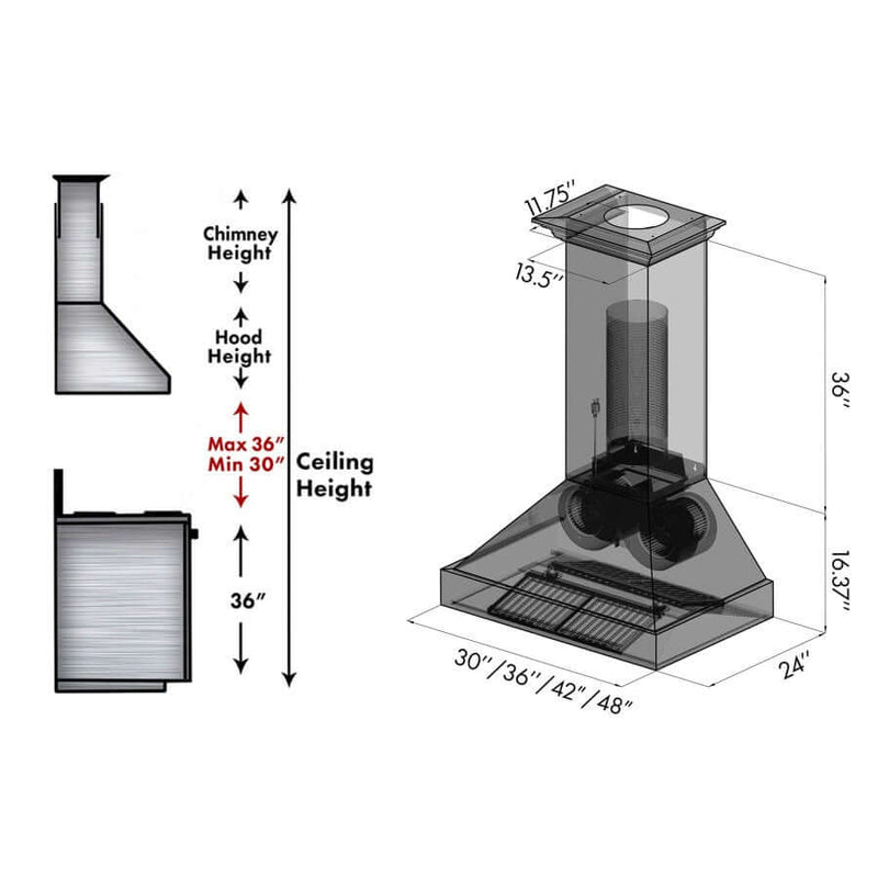 ZLINE 36 in. Designer Series Wall Mount Range Hood in Oil-Rubbed Bronze (655-BCCCC-36)