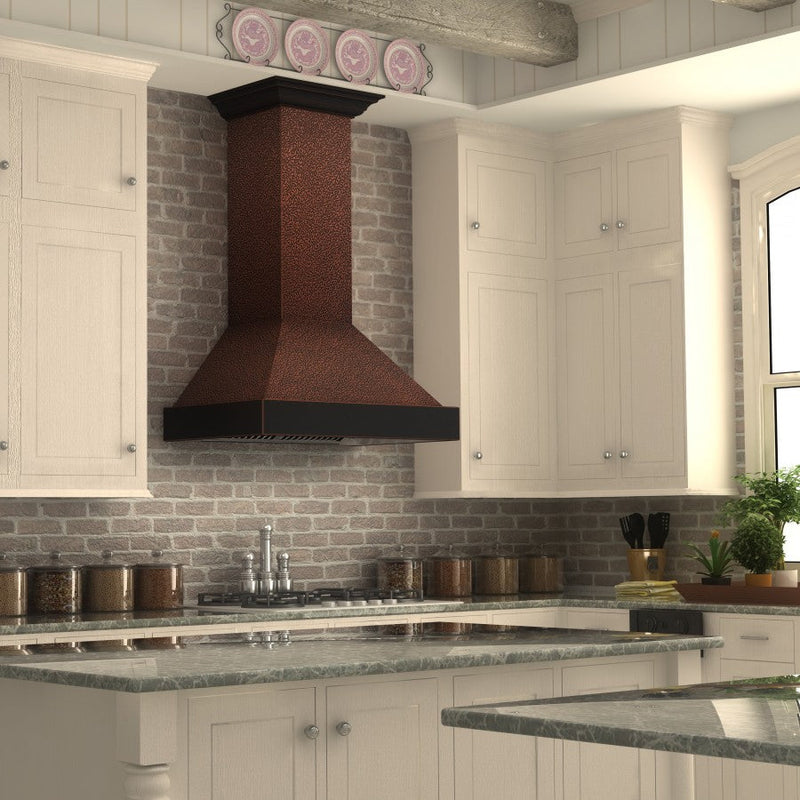 ZLINE Designer Series Wall Mount Range Hood in Copper with Size Options (655-EBXXX)