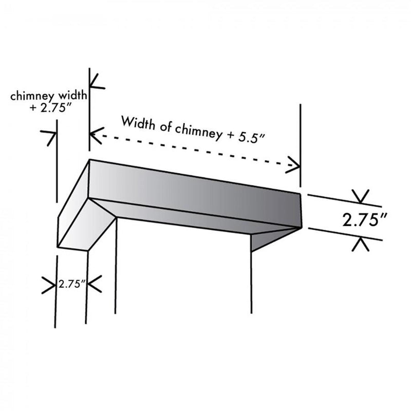 ZLINE Crown Molding 1 For Designer Wall Range Hood (CM1-8KBB/E/F)