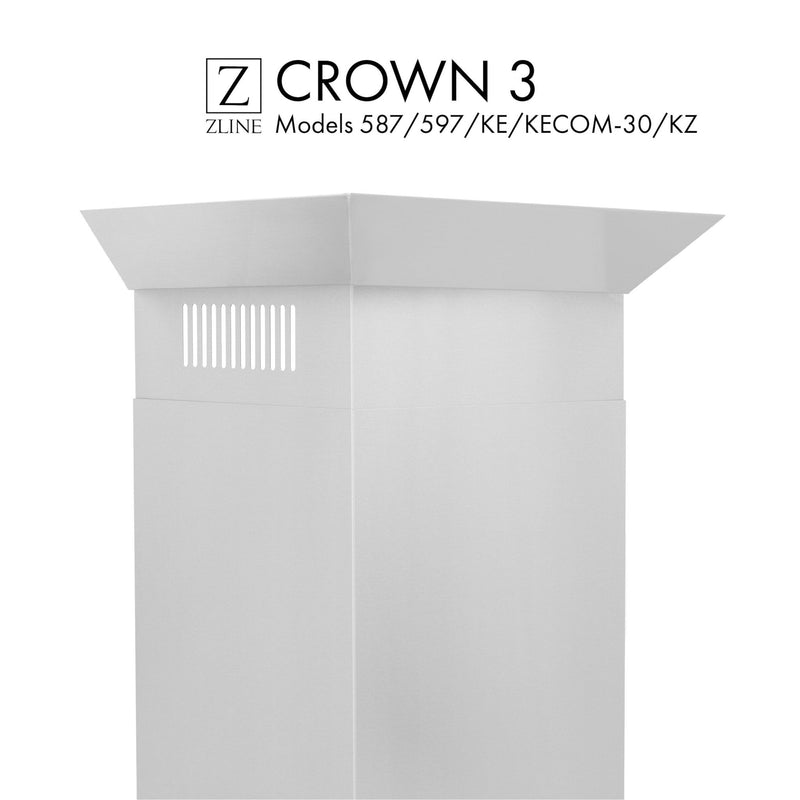 ZLINE Crown Molding 3 For Wall Range Hood (CM3-587/597/KE/KECOM-30/KZ)