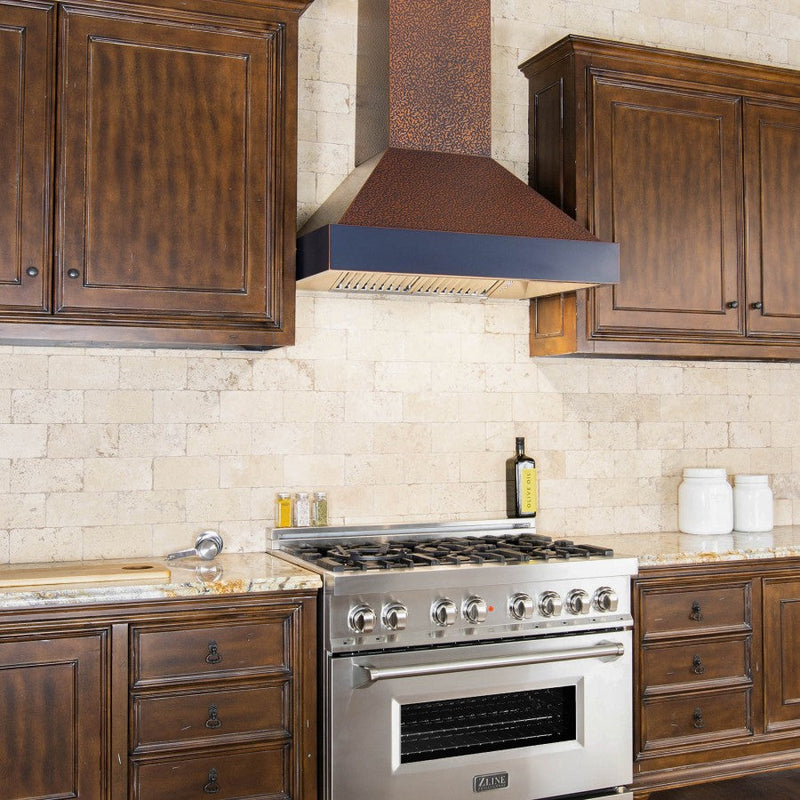 ZLINE Designer Series Wall Mount Range Hood in Copper with Size Options (655-EBXXX)