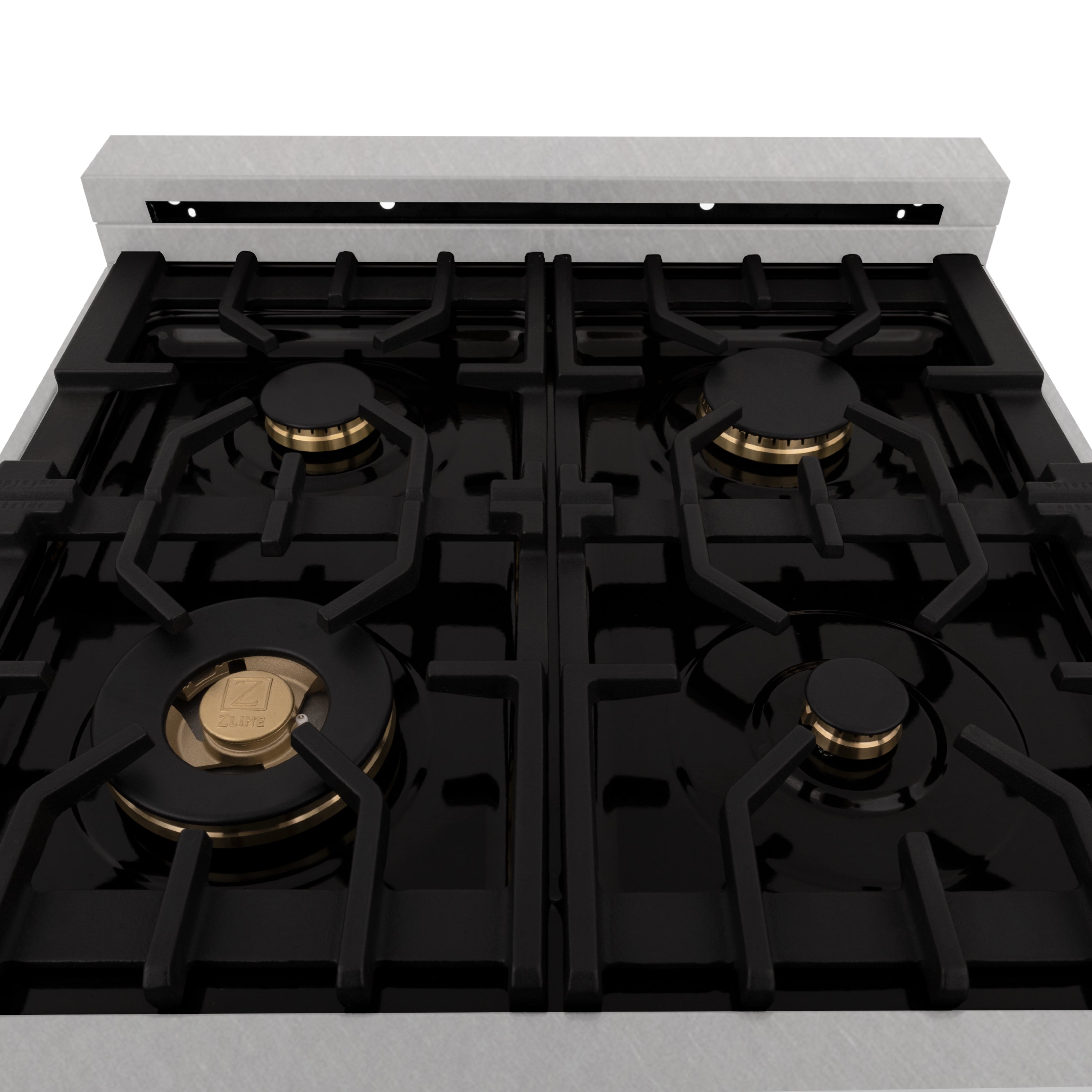 ZLINE 24 in. Professional Dual Fuel Range in Fingerprint Resistant Stainless Steel with Brass Burners (RAS-SN-BR-24)
