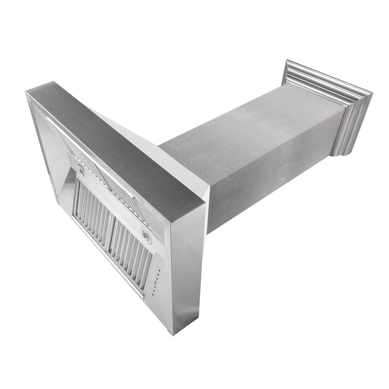 ZLINE 48 in. Kitchen Package with DuraSnow Stainless Steel Dual Fuel Range with White Matte Door and Convertible Vent Range Hood (2KP-RASWMRH48)