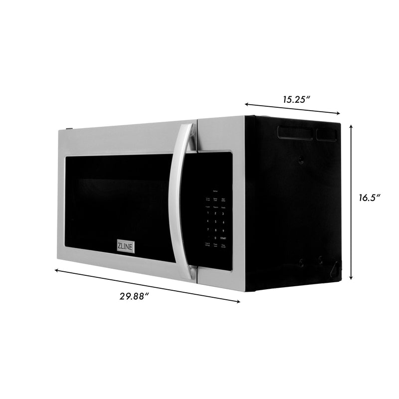 ZLINE Stainless Steel Over the Range Convection Microwave Oven with Modern Handle (MWO-OTR-30)