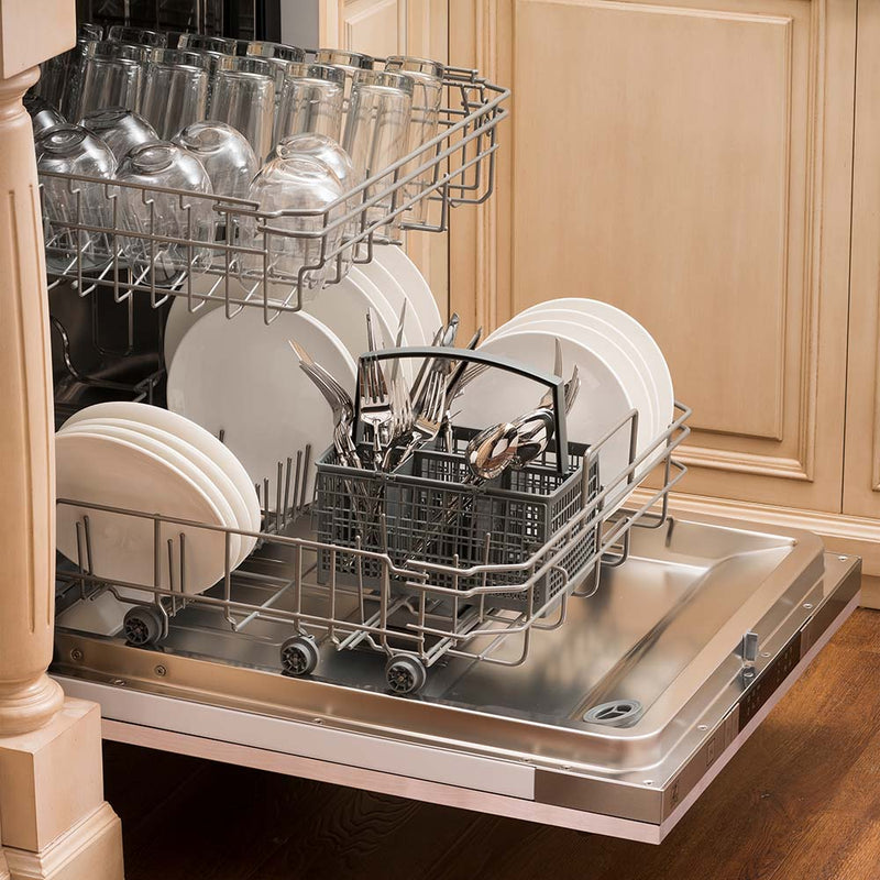 ZLINE 24 in. Top Control Dishwasher with Unfinished Wooden Panel and Traditional Style Handle, 52dBa (DW-UF-H-24)