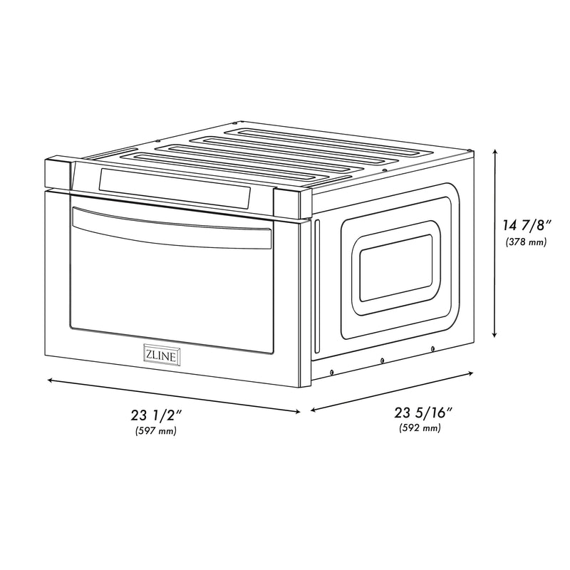 ZLINE 24 in. 1.2 cu. ft. Black Stainless Steel Built-in Microwave Drawer (MWD-1-BS)