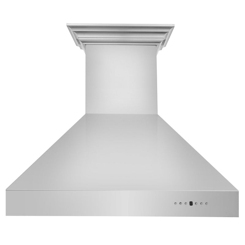 ZLINE Ducted Vent Wall Mount Range Hood in Stainless Steel with Built-in ZLINE CrownSound Bluetooth Speakers (667CRN-BT)