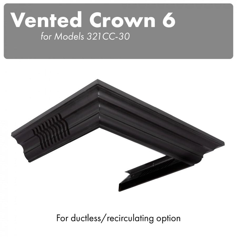 ZLINE Vented Crown Molding Profile 6 For Wall Mount Range Hood (CM6V-300C)