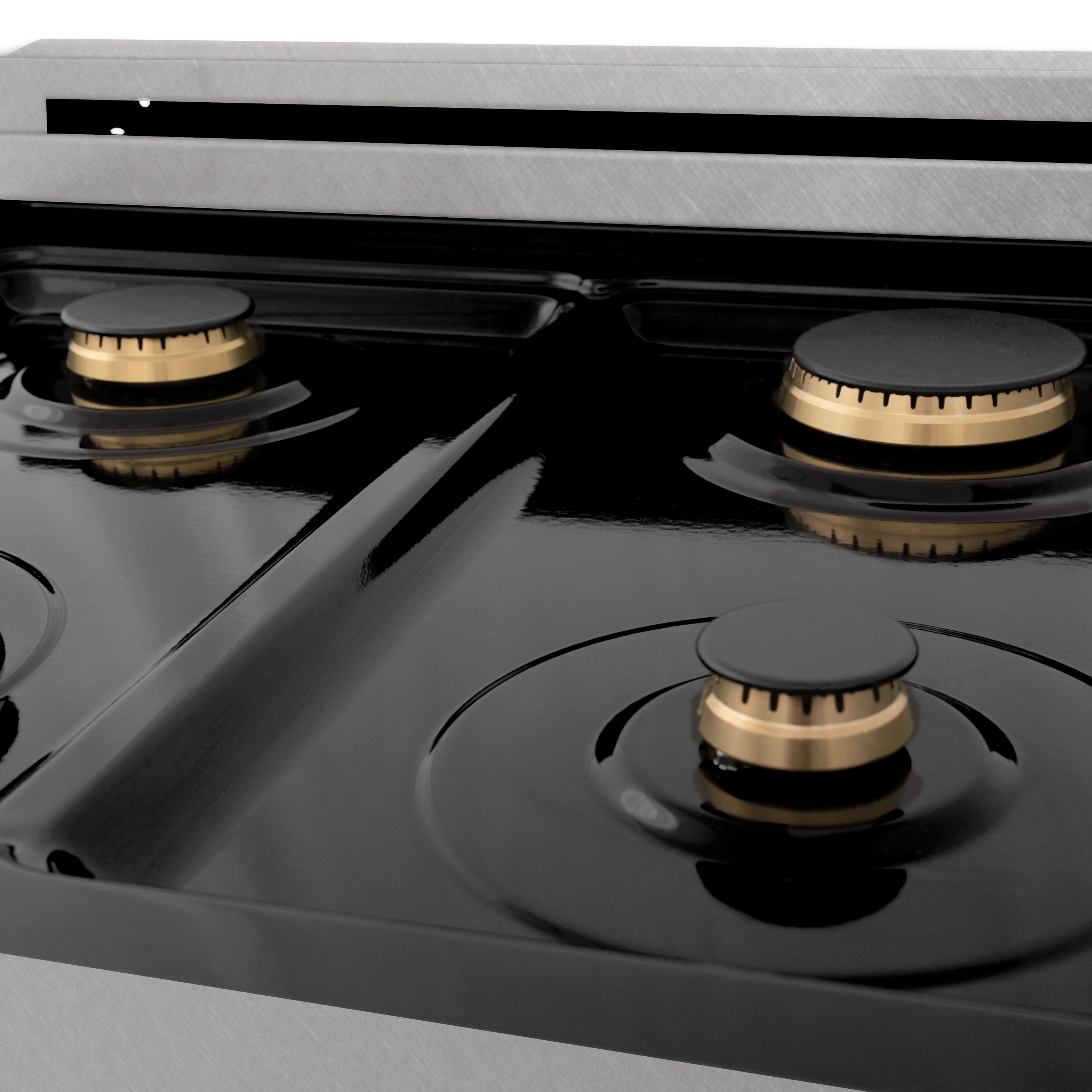 ZLINE 24 in. Professional Dual Fuel Range in Fingerprint Resistant Stainless Steel with Brass Burners (RAS-SN-BR-24)